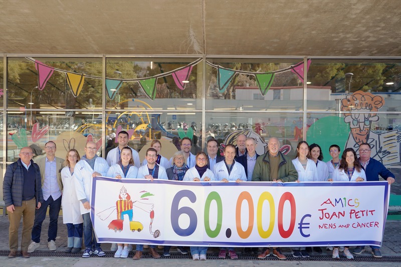 JOAN PETIT. Donació de 60.000 € per a la recerca en càncer infantil